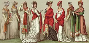 Racinet: French Women in Shawls