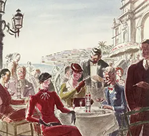 Frenchmen: Frenchmen enjoy Brandy at Outdoor Cafe