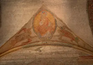 Tournus: Fresco, Abbaye Saint-Philibert, Tournus, Burgundy, France