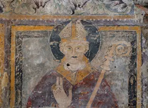 Tournus: Fresco, Abbaye Saint-Philibert, Tournus, Burgundy, France