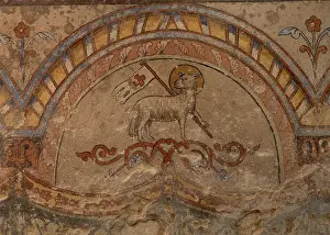 Tournus: Fresco, Abbaye Saint-Philibert, Tournus, Burgundy, France