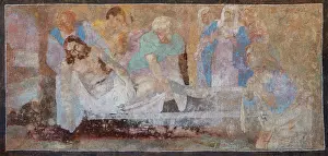 Entombment: Fresco, Chapel, Chateau de Villesavin, Tour-en-Sologne