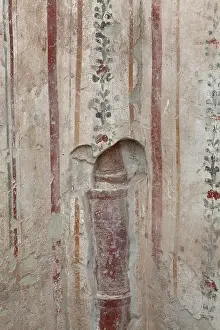 Bulbul: Fresco and clay pipe, Terrace House, Ephesus, Izmir, Turkey