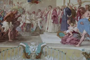 Cavalieri: Fresco, Courtyard, Villa La Petraia, Florence, Tuscany