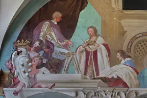 Franceschini: Fresco, Courtyard, Villa La Petraia, Florence, Tuscany