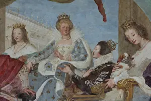 Franceschini: Fresco, Courtyard, Villa La Petraia, Florence, Tuscany
