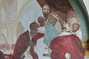 Franceschini: Fresco, Courtyard, Villa La Petraia, Florence, Tuscany