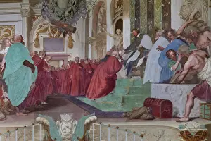 Franceschini: Fresco, Courtyard, Villa La Petraia, Florence, Tuscany
