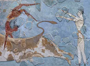 Knossos: Fresco, Heraklion Archaeological Museum, Crete, Greece