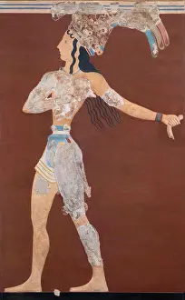 Knossos: Fresco, Heraklion Archaeological Museum, Crete, Greece