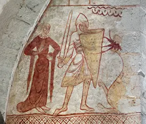 Templiers: Fresco, Templar Chapel, Commanderie de Cressac
