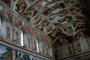 Forbidden: Frescoes of the ceiling of Sistine Chapel by Michelangelo. C