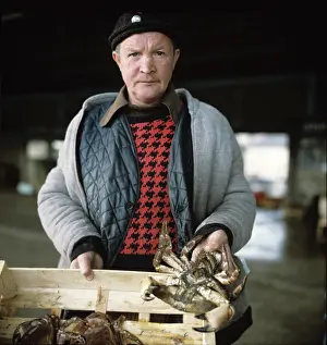 Hartlepool: Fresh Crabs. Hartlepool Quay 1970s