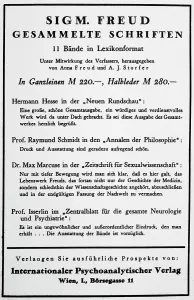 Copies: FREUD/ADVERT/1925/92