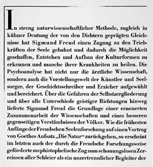 Goethe: FREUD/GOETHE PRIZE/95B