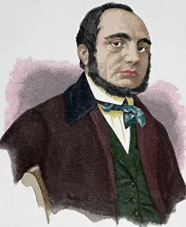 Bassermann: Friedrich Daniel Bassermann (1811-1855). Colored engraving