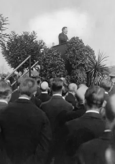 Basf: Friedrich Ebert makes a speech in Oppau, 1921