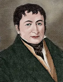 Koenig: Friedrich Koenig (1774-1833). Engraving. Colored