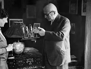 Chemicals: Fritz Haber with the model of a plant for the production of