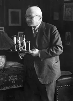Chemicals: Fritz Haber with the model of a plant for the production of