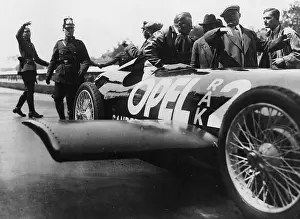 Climbs: Fritz von Opel with his RAK 2 rocket car, 1928