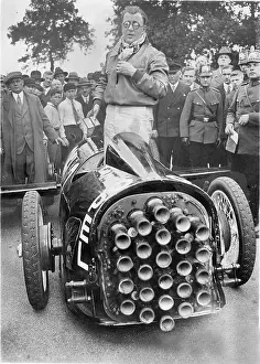 Avus: Fritz von Opel in His Rocket-Powered Car, 1928