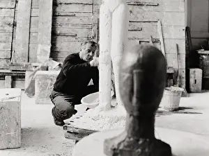 Wotruba: Fritz Wotruba in his studio