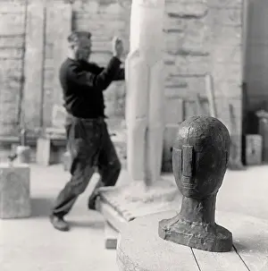 Wotruba: Fritz Wotruba in his studio