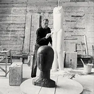Wotruba: Fritz Wotruba in his studio