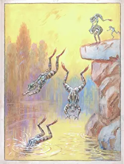 Ellam: Frogs diving into water