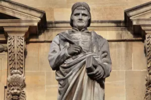 Lefuel: Froissart statue, Cour Napoleon, Louvre, Paris, France