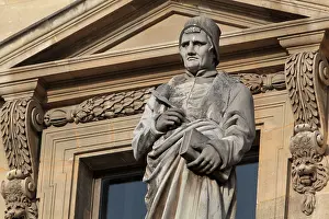Lefuel: Froissart statue, Cour Napoleon, Louvre, Paris, France