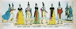 Fashionably: Front, side view and back front of a male and female crop