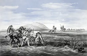 Frontiersman: A frontiersman approaches an Indian for a parley