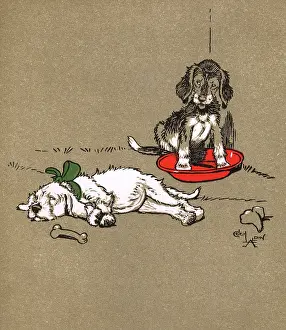 Greedy: Frontispiece design by Cecil Aldin, Puppy Tails