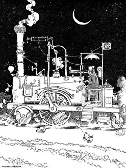 Ramshackle: Frontispiece design, Railway Ribaldry by W Heath Robinson