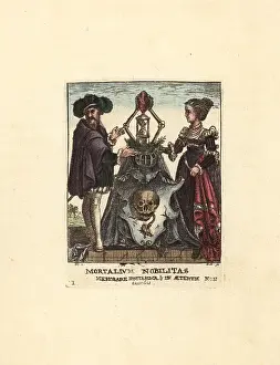 Hollar: Frontispiece with skull, hourglass and sacred heart
