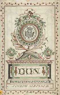 Recto: Frontispiece with Vegetal Medallion and Latin