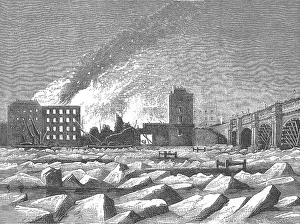 Coldest: Frost on the River Thames, London