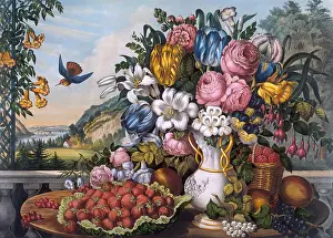 Lithographed: Fruit and Flowers, 1862