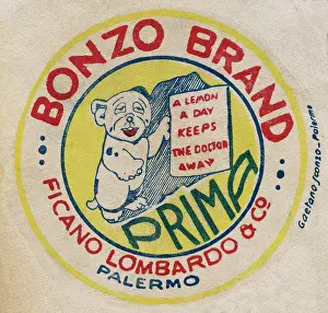 Lombardo: Fruit Label -- Bonzo Brand lemons
