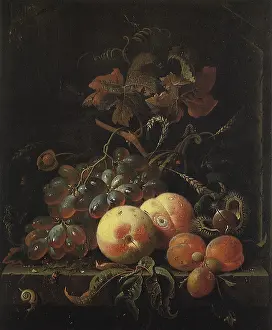 Wanders: Fruit Still Life with Peaches, Grapes & Apricots