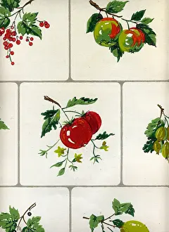 Redcurrant: Fruit tile-effect wallpaper by Duke