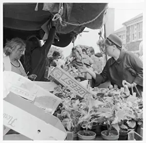 Mawr: Fruit and vegetable stall, Brynmawr, Wales