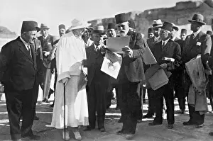 Helene: Fuad I, Victor Emmanuel III. and his wife Helene, 1935