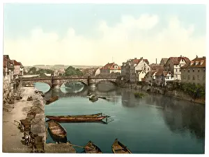 Kassel: Fulda Bridge, Cassel (i.e. Kassel), Hesse-Nassau, Germany
