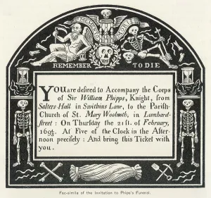 Phipps: FUNERAL INVITE 1694