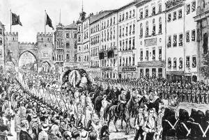 Drowned: Funeral procession for the bavarian King Ludwig II on th