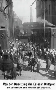 Essen: A funeral procession through the Krupp factory site in Essen