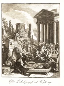 Joseph Schalbacher: Funeral rites and apotheosis of Julius Caesar, 44 BC